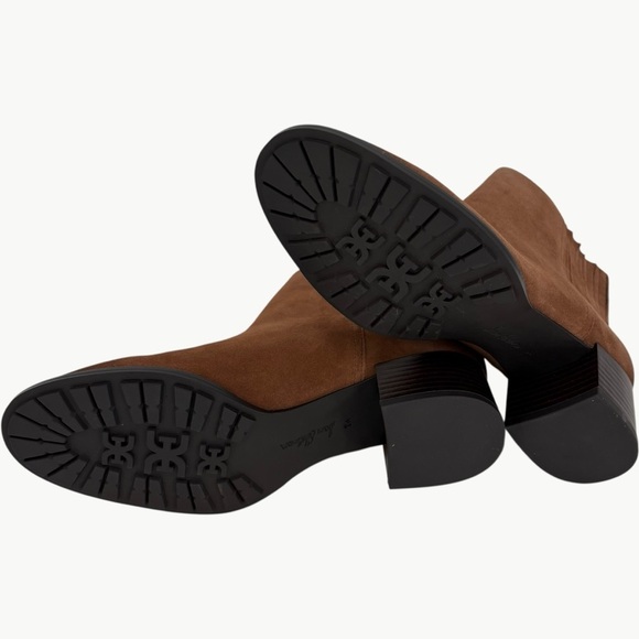 NWOT Sam Edelman Kaiti Block Heel Round Toe Suede Boots | Sz 8.5 | Walnut Brown - Picture 8 of 14
